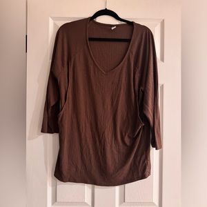 Brown 3/4 sleeve Nursing Shirt